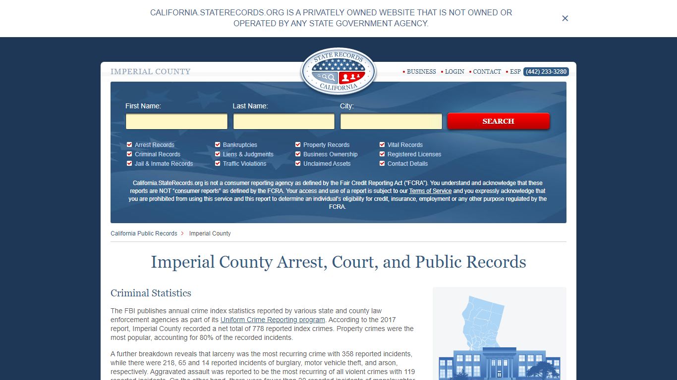 Imperial County Arrest, Court, and Public Records